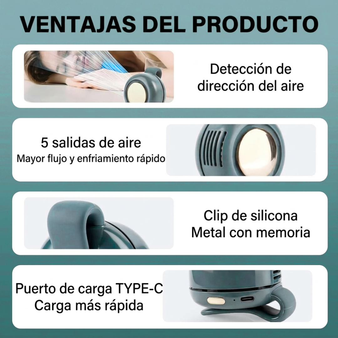 Ventilador Portátil 360º Ultraligero – Frescura Instantánea donde estés